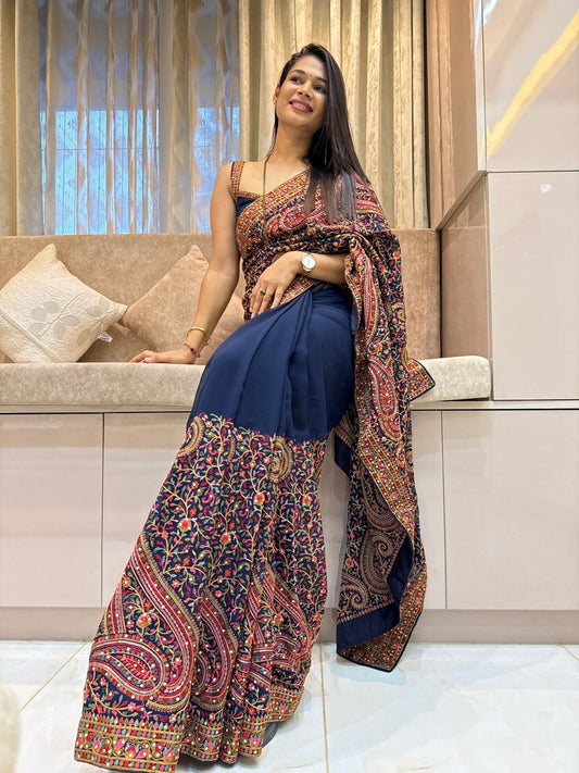 Georgette hand work Embroidery